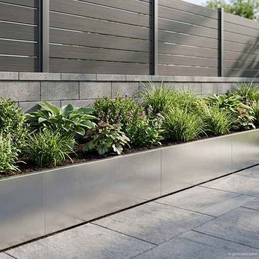 vidaXL Retaining Wall 2 pcs 100 x 12 x 40 cm Stainless Steel Silver 1