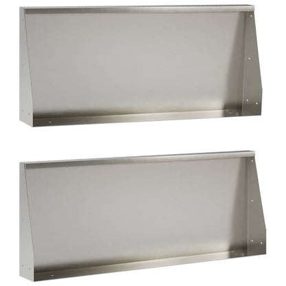 vidaXL Retaining Wall 2 pcs 100 x 12 x 40 cm Stainless Steel Silver 3