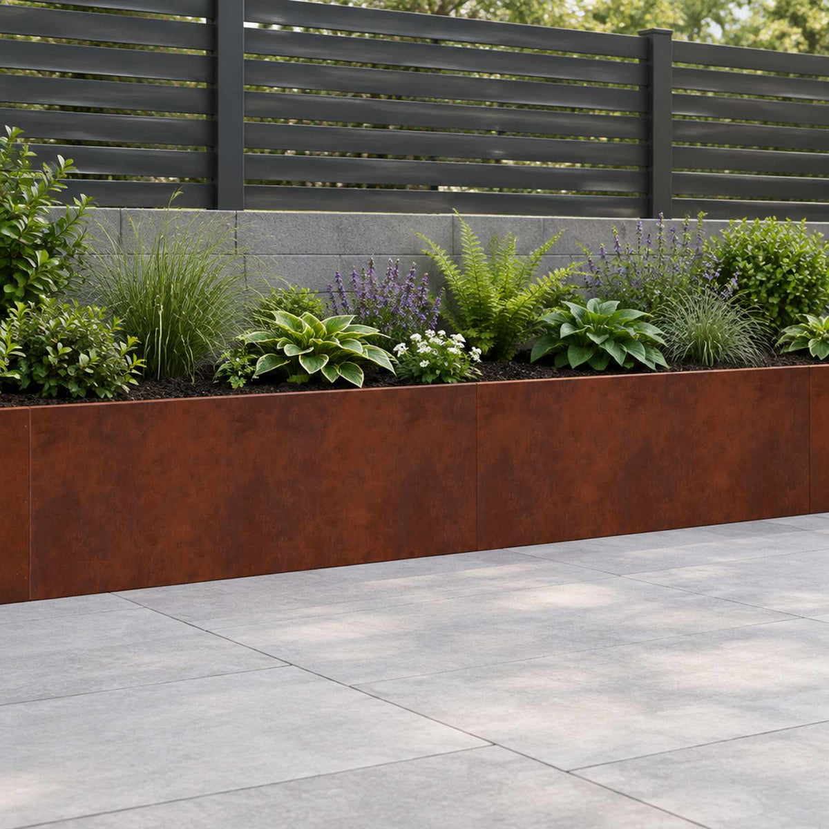Retaining Wall 100 x 12 x 40 cm Steel 2 pcs Weathering steel