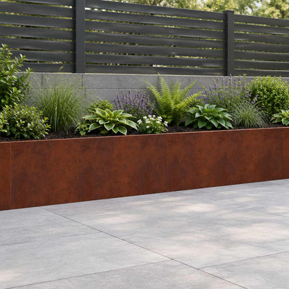 Retaining Wall 100 x 12 x 50 cm Steel 2 pcs Weathering steel