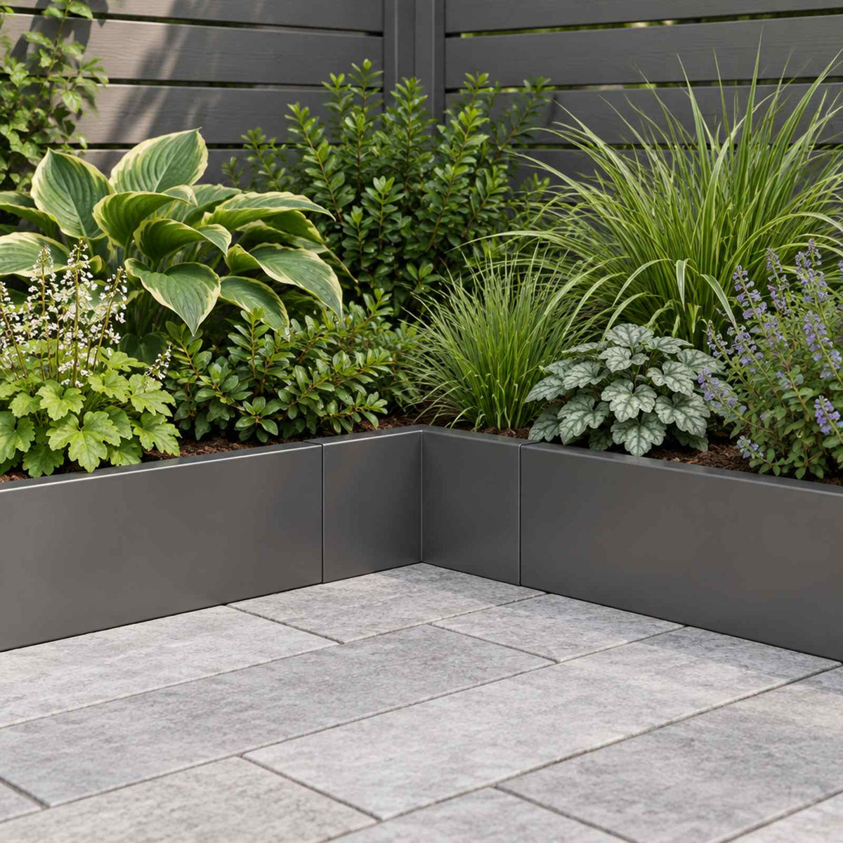 Retaining Wall Steel Corner Black