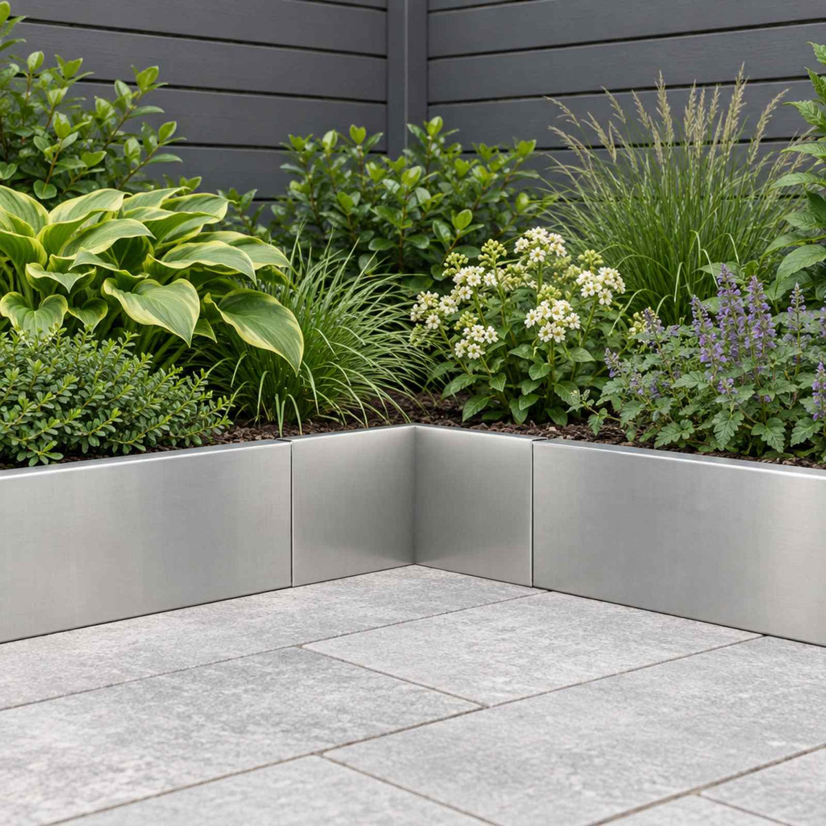 Retaining Wall Steel 50 x 50 x 40 cm 1 x 270° Corner Galvanised steel
