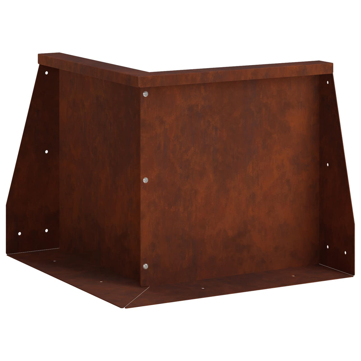 Retaining Wall Steel 50 x 50 x 30 cm 1 x 270° Corner Weathering steel
