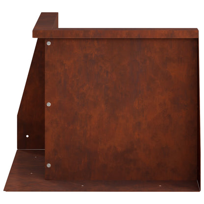 Retaining Wall Steel 50 x 50 x 30 cm 1 x 270° Corner Weathering steel