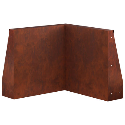 Retaining Wall 2 pcs Steel 50 x 50 x 30 cm 2 x 270° Corner Weathering steel