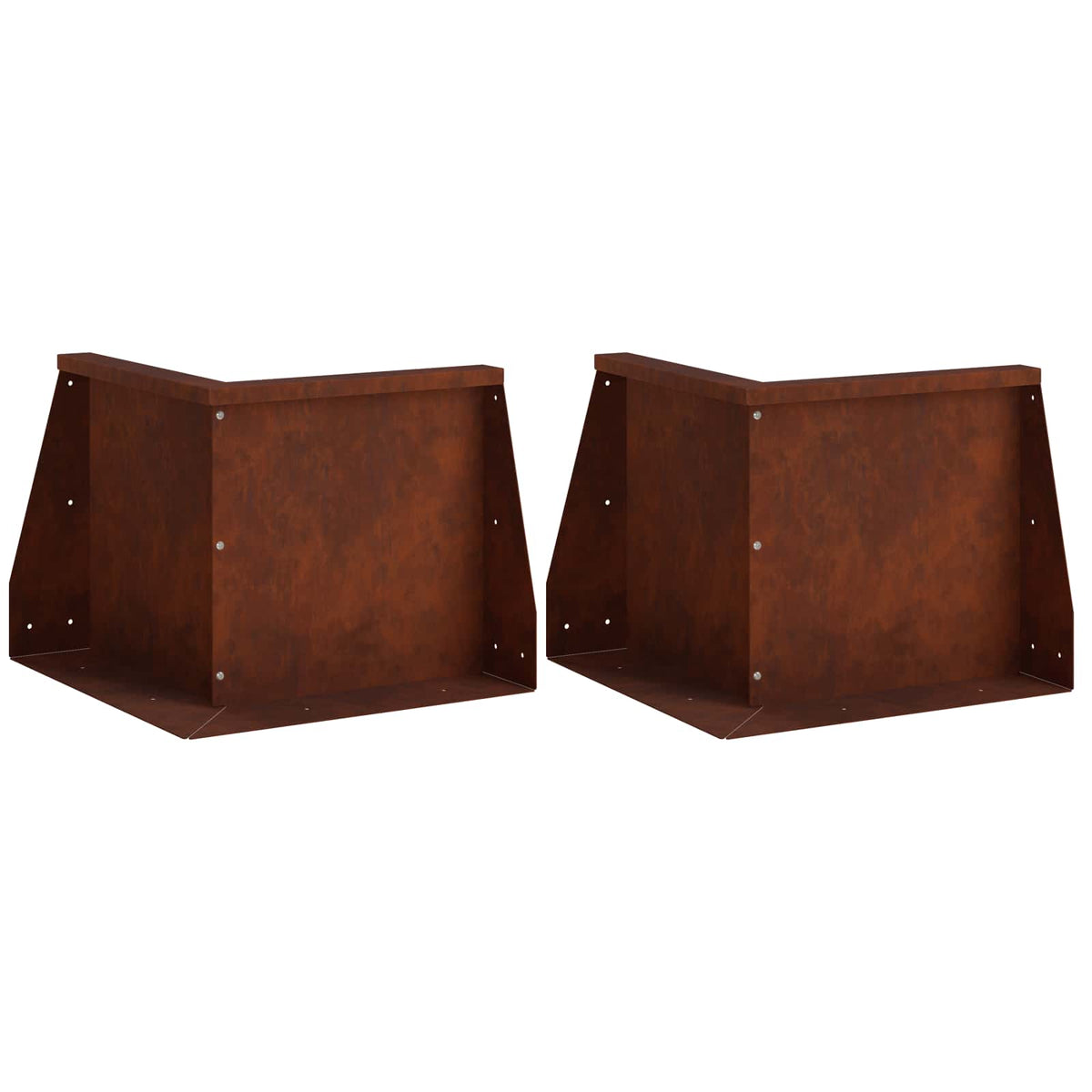 Retaining Wall 2 pcs Steel 50 x 50 x 40 cm 2 x 270° Corner Weathering steel
