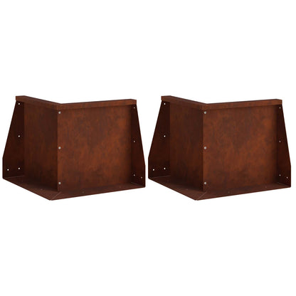 Retaining Wall 2 pcs Steel 50 x 50 x 40 cm 2 x 270° Corner Weathering steel