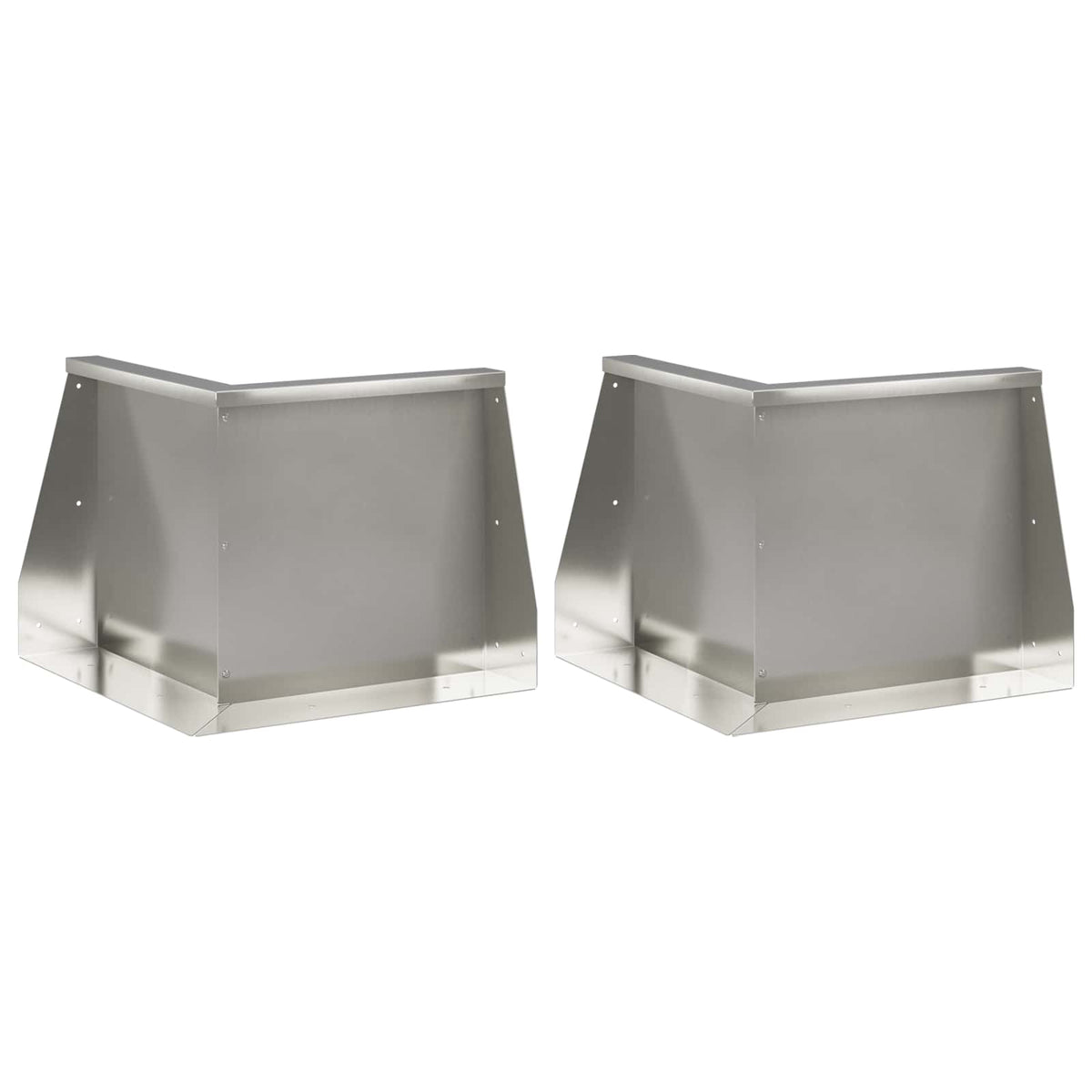 Retaining Wall 2 pcs Steel 50 x 50 x 50 cm 2 x 270° Corner Stainless steel