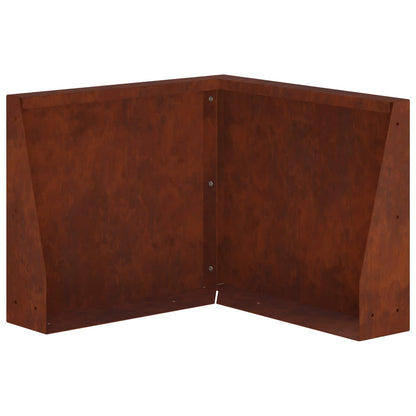 Retaining Wall Steel 50 x 50 x 40 cm 1 x 90°corner Weathering steel