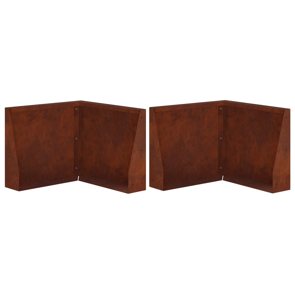 Retaining Wall 2 pcs Steel 50 x 50 x 40 cm 2 x 90°corner Weathering steel