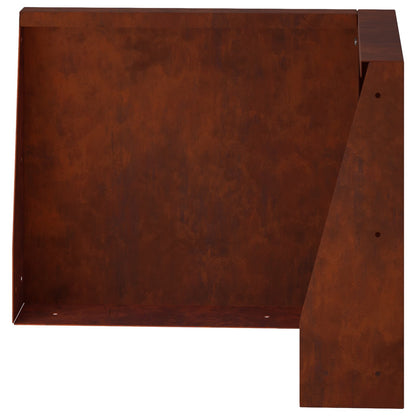 Retaining Wall 2 pcs Steel 50 x 50 x 40 cm 2 x 90°corner Weathering steel