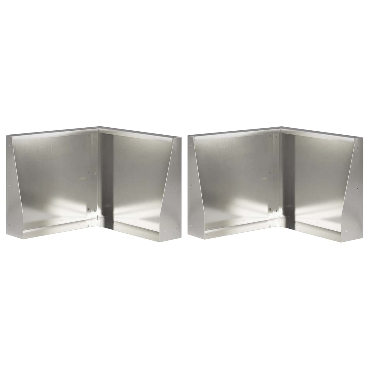 Retaining Wall 2 pcs Steel 50 x 50 x 50 cm 2 x 90°corner Stainless steel