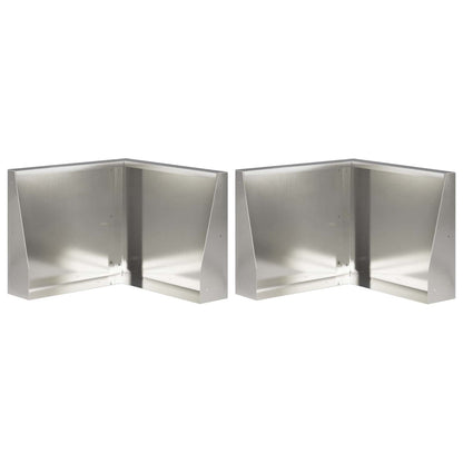 Retaining Wall 2 pcs Steel 50 x 50 x 50 cm 2 x 90°corner Stainless steel