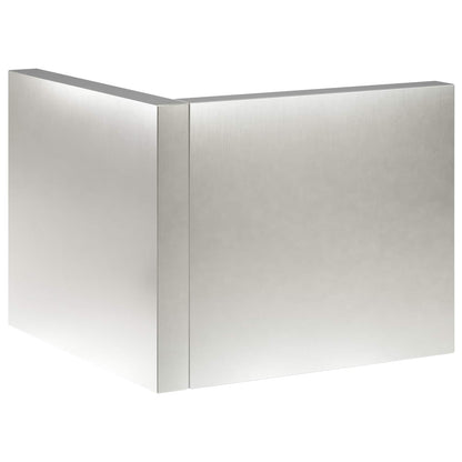 Retaining Wall 2 pcs Steel 50 x 50 x 50 cm 2 x 90°corner Stainless steel