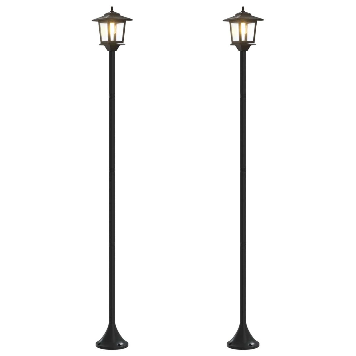 Solar Lamp Post with Planter Black 32 x 32 x 158 cm Lantern set