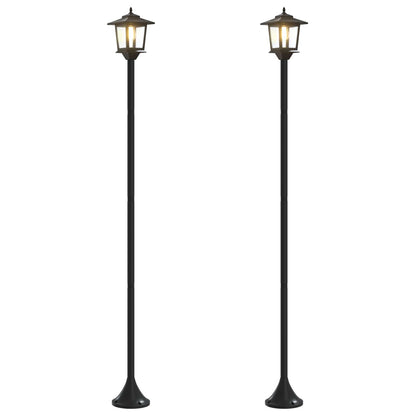 Solar Lamp Post with Planter Black 32 x 32 x 158 cm Lantern set