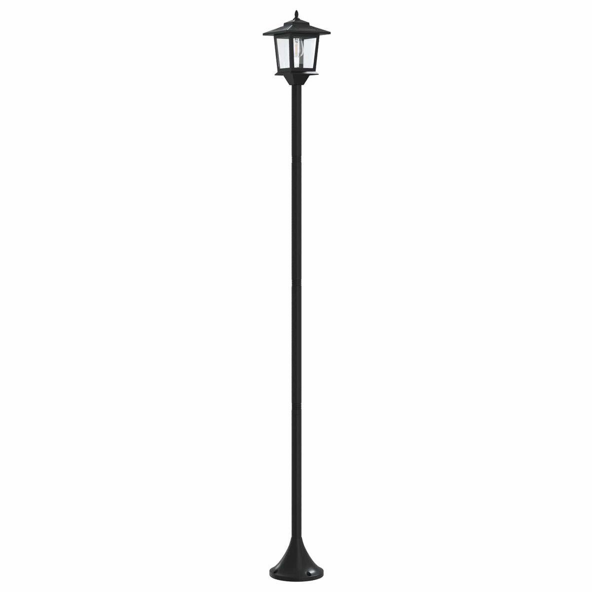 Solar Lamp Post with Planter Black 32 x 32 x 158 cm Lantern set