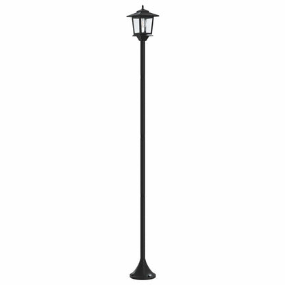 Solar Lamp Post with Planter Black 32 x 32 x 158 cm Lantern set
