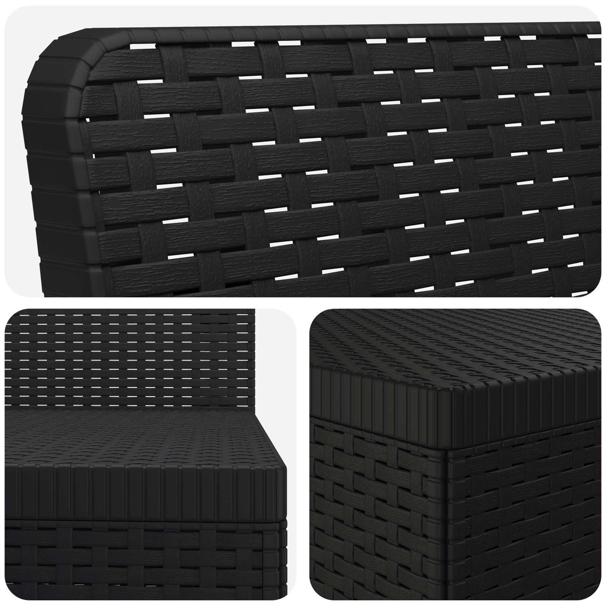 vidaXL 3-Seater Garden Sofa Rattan Look PP Anthracite 5