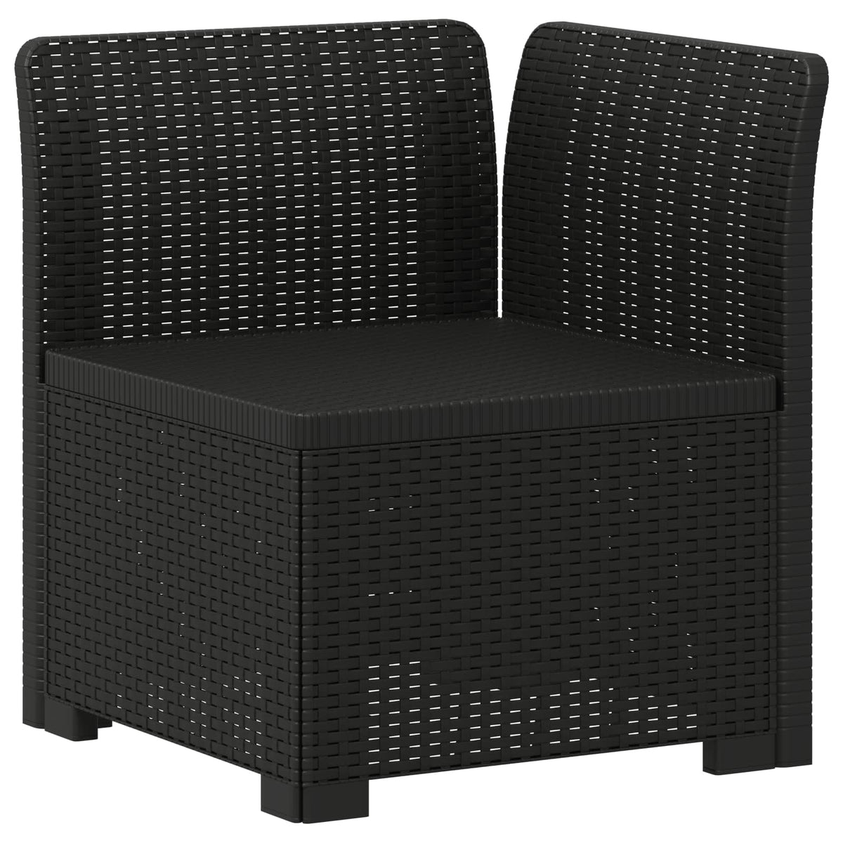 vidaXL 3-Seater Garden Sofa Rattan Look PP Anthracite 4