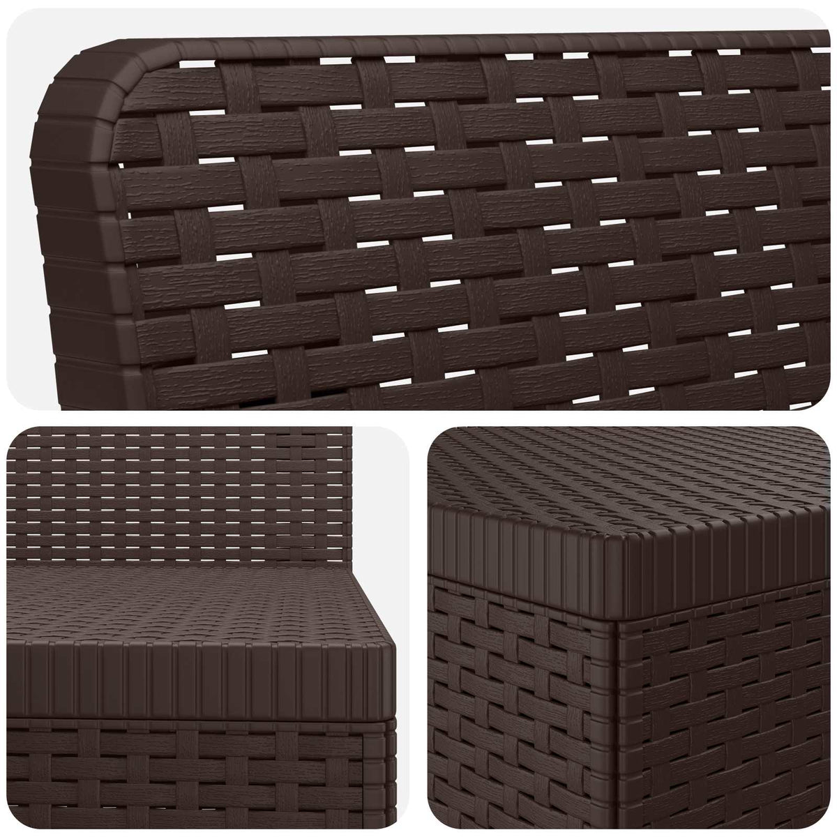 vidaXL 3-Seater Garden Sofa Rattan Look PP Brown 5
