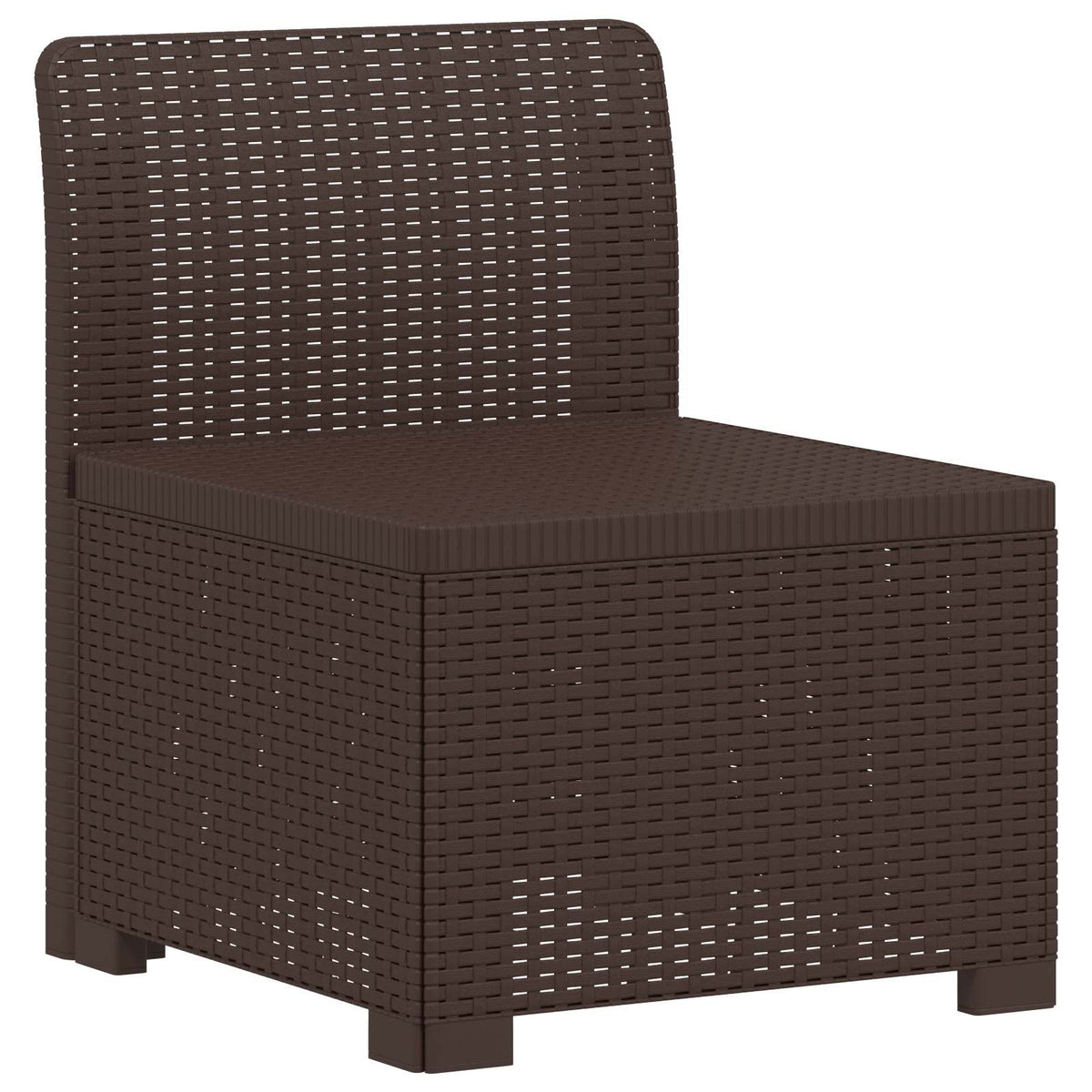vidaXL 3-Seater Garden Sofa Rattan Look PP Brown 3