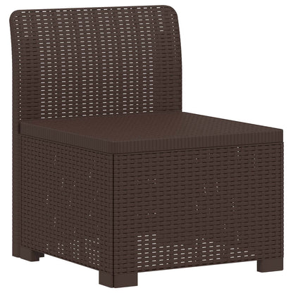 vidaXL 3-Seater Garden Sofa Rattan Look PP Brown 3