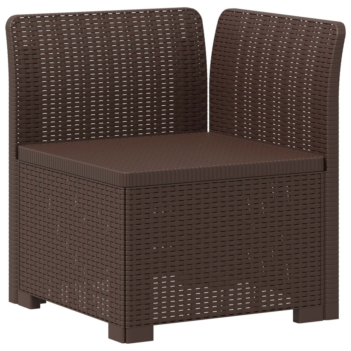 vidaXL 3-Seater Garden Sofa Rattan Look PP Brown 4