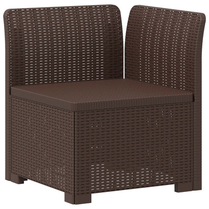 vidaXL 3-Seater Garden Sofa Rattan Look PP Brown 4