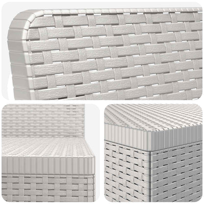 vidaXL 3-Seater Garden Sofa Rattan Look PP White 5