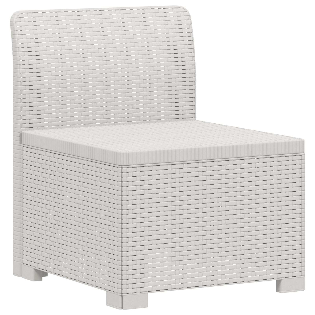 vidaXL 3-Seater Garden Sofa Rattan Look PP White 3