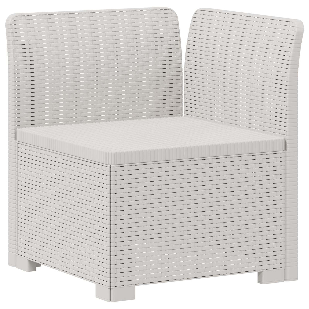 vidaXL 3-Seater Garden Sofa Rattan Look PP White 4