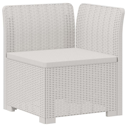 vidaXL 3-Seater Garden Sofa Rattan Look PP White 4