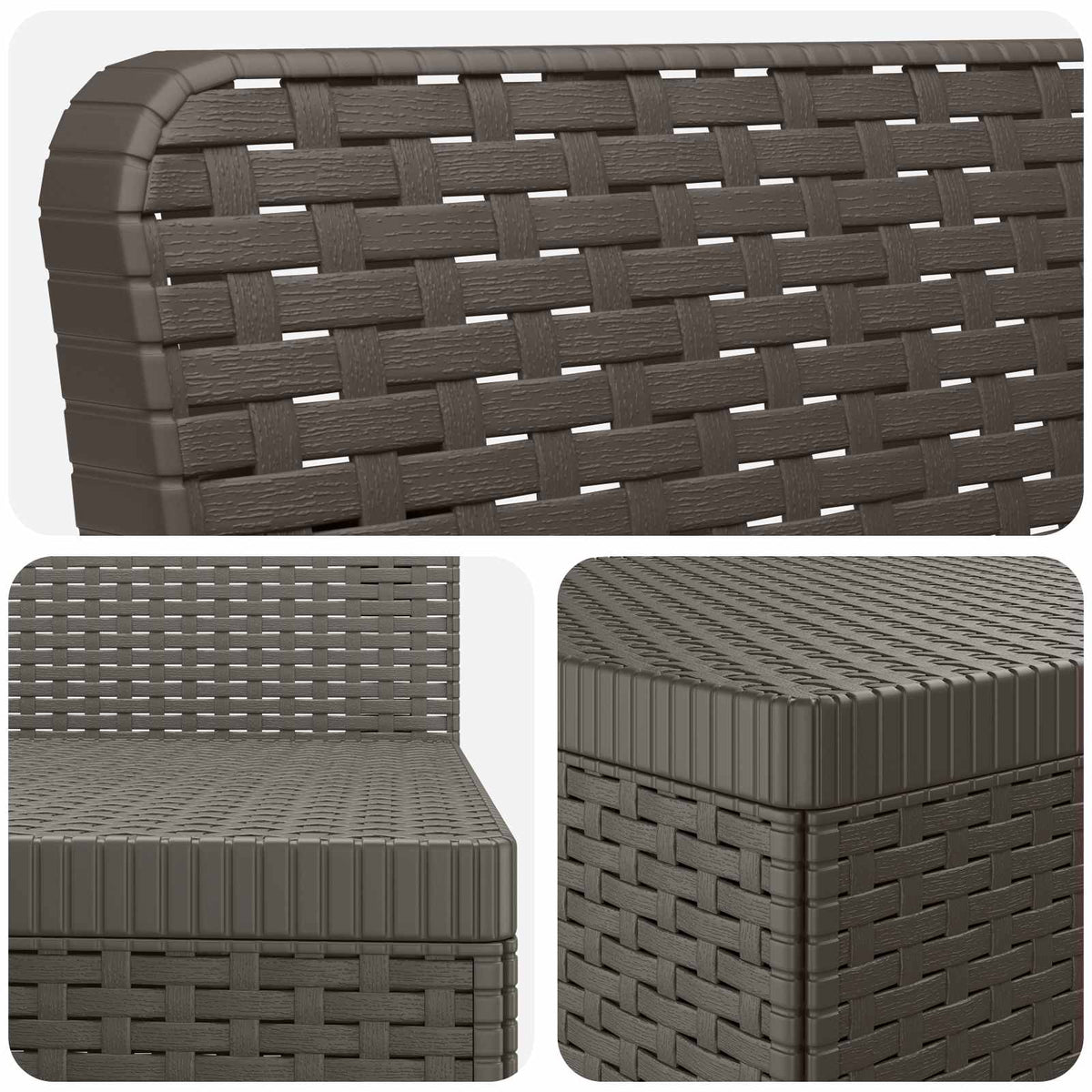vidaXL 3-Seater Garden Sofa Rattan Look PP Light Grey 5