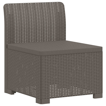 vidaXL 3-Seater Garden Sofa Rattan Look PP Light Grey 3