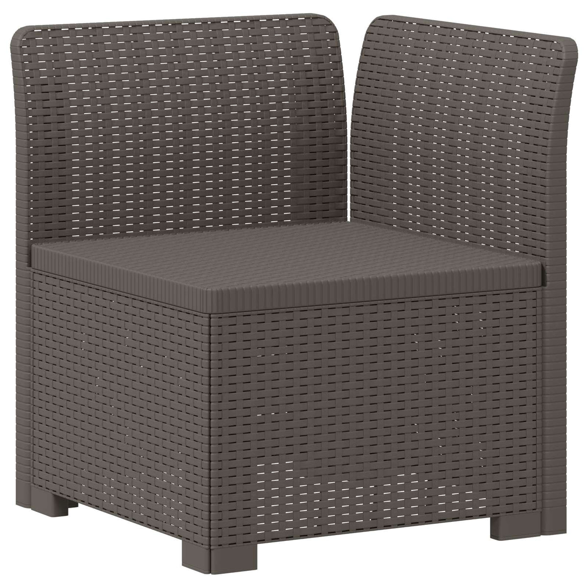 vidaXL 3-Seater Garden Sofa Rattan Look PP Light Grey 4