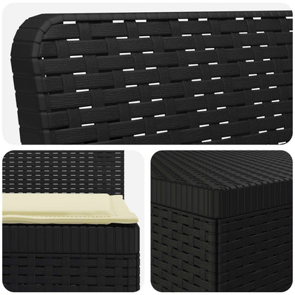 vidaXL 3-Seater Garden Sofa with Cushions Rattan Look PP Anthracite 5