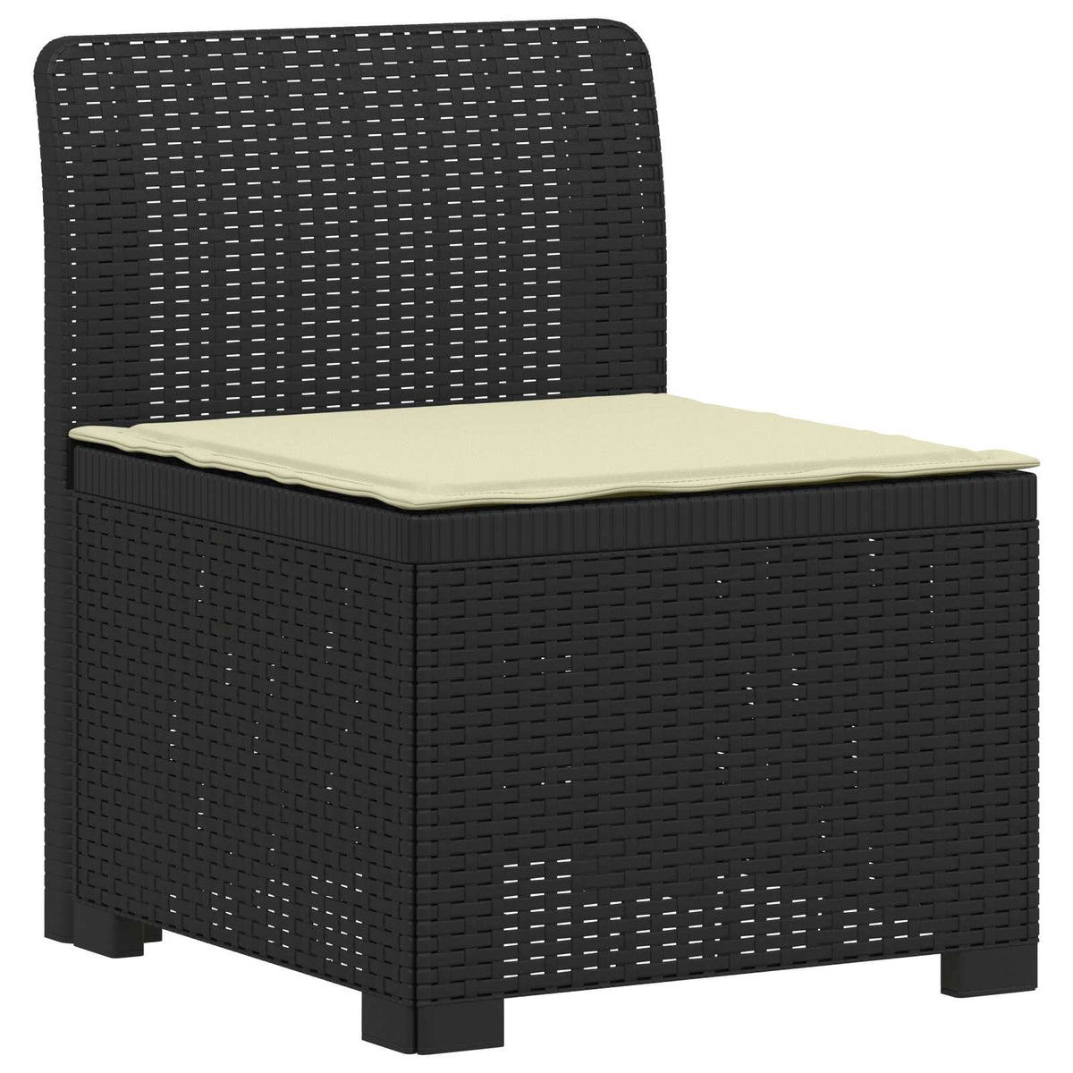 vidaXL 3-Seater Garden Sofa with Cushions Rattan Look PP Anthracite 3