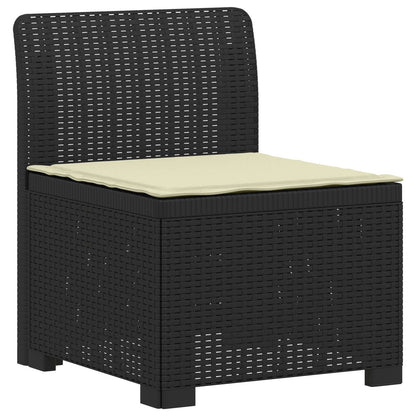 vidaXL 3-Seater Garden Sofa with Cushions Rattan Look PP Anthracite 3