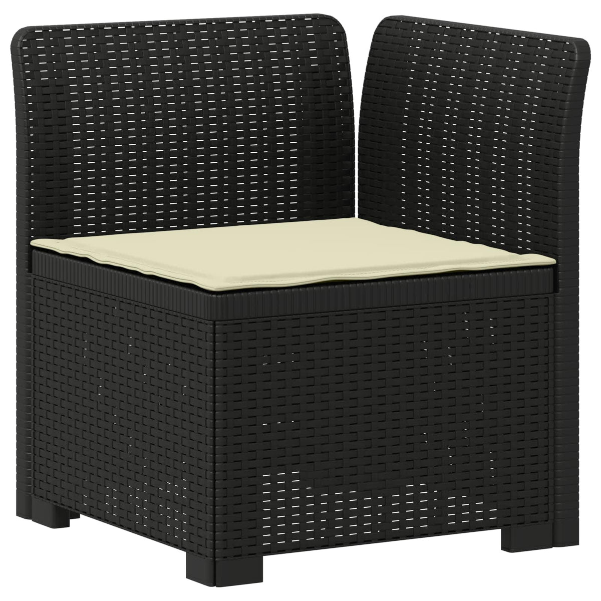 vidaXL 3-Seater Garden Sofa with Cushions Rattan Look PP Anthracite 4