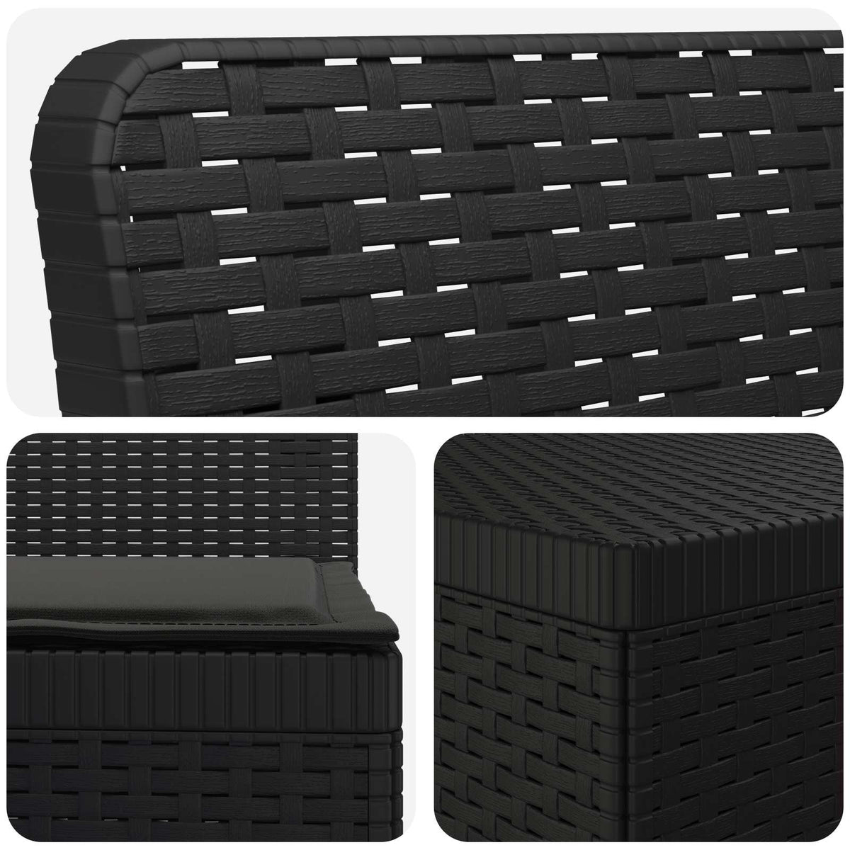 vidaXL 3-Seater Garden Sofa with Cushions Rattan Look PP Anthracite 5
