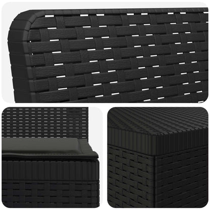 vidaXL 3-Seater Garden Sofa with Cushions Rattan Look PP Anthracite 5