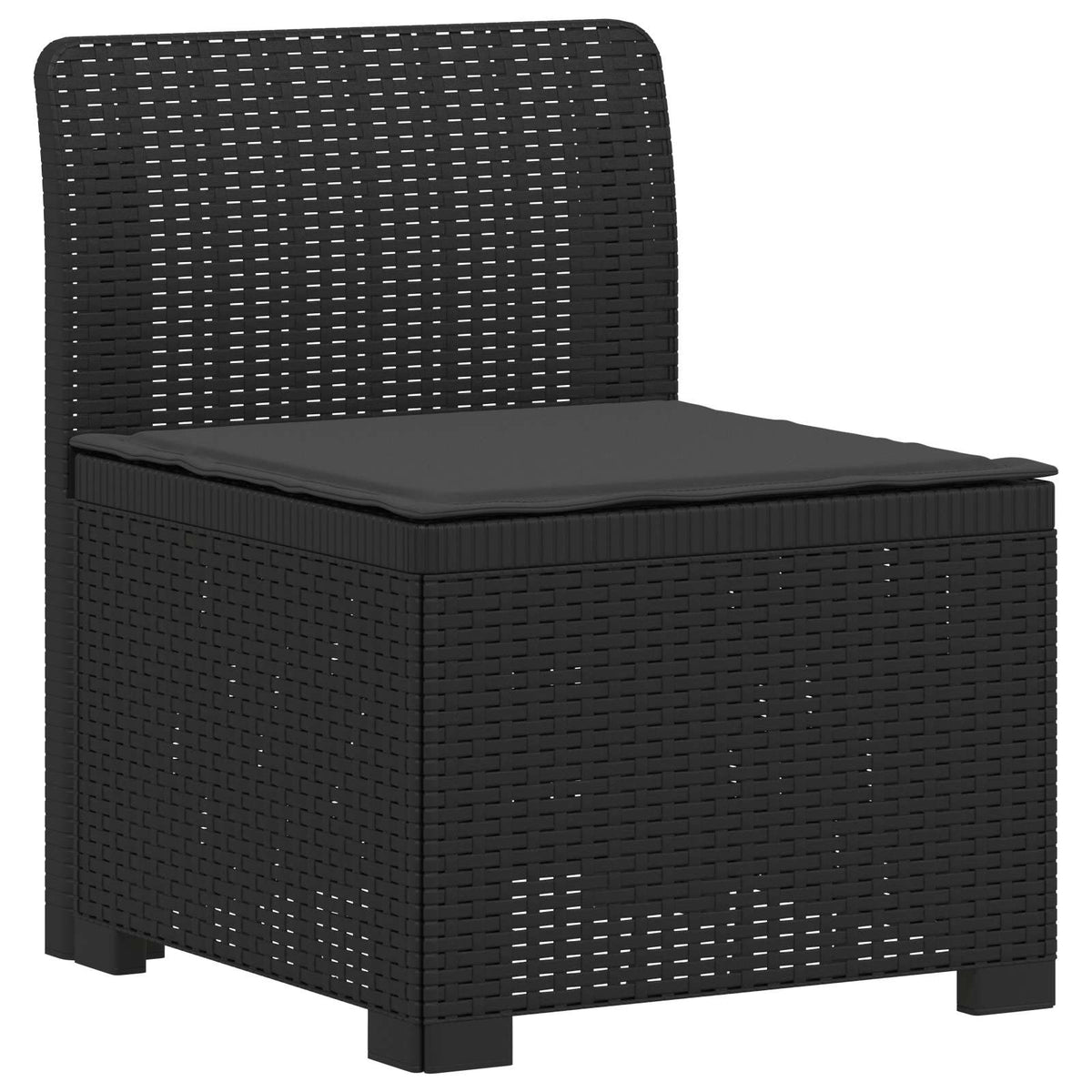 vidaXL 3-Seater Garden Sofa with Cushions Rattan Look PP Anthracite 3