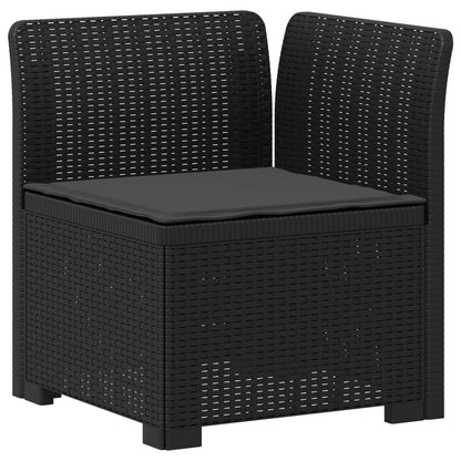 vidaXL 3-Seater Garden Sofa with Cushions Rattan Look PP Anthracite 4