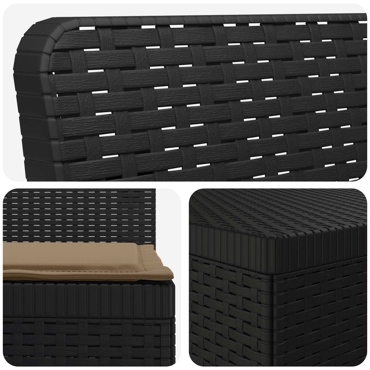 vidaXL 3-Seater Garden Sofa with Cushions Rattan Look PP Anthracite 5