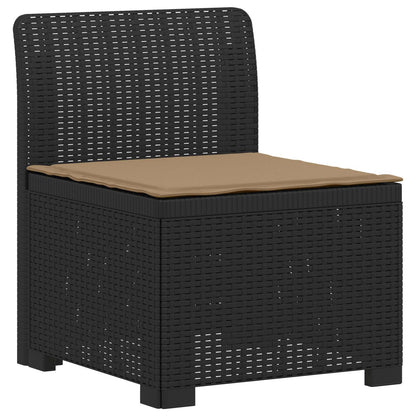 vidaXL 3-Seater Garden Sofa with Cushions Rattan Look PP Anthracite 3
