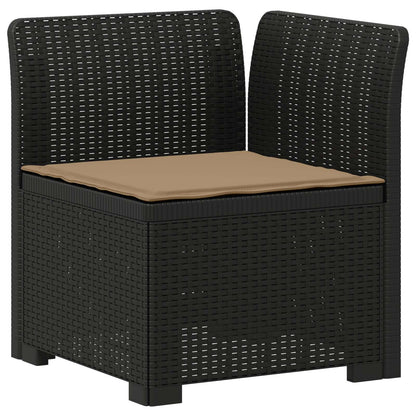 vidaXL 3-Seater Garden Sofa with Cushions Rattan Look PP Anthracite 4