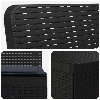 vidaXL 3-Seater Garden Sofa with Cushions Rattan Look PP Anthracite 5