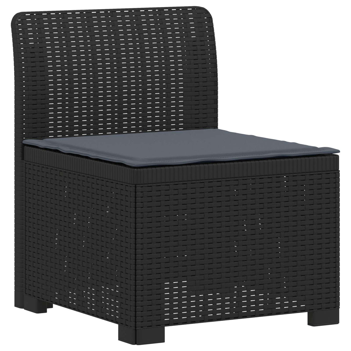vidaXL 3-Seater Garden Sofa with Cushions Rattan Look PP Anthracite 3