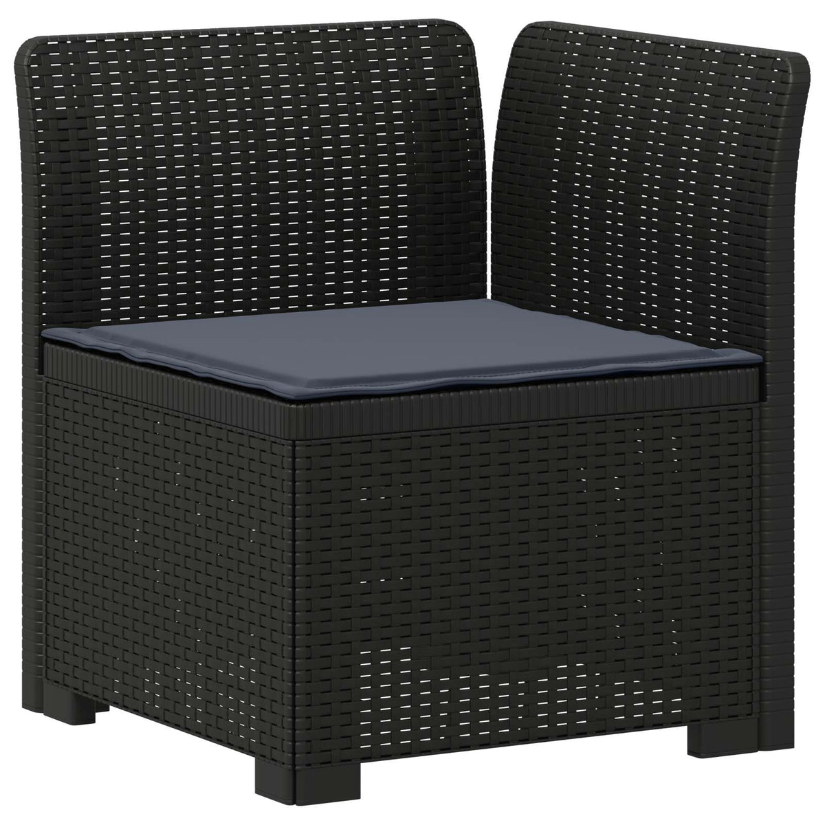 vidaXL 3-Seater Garden Sofa with Cushions Rattan Look PP Anthracite 4